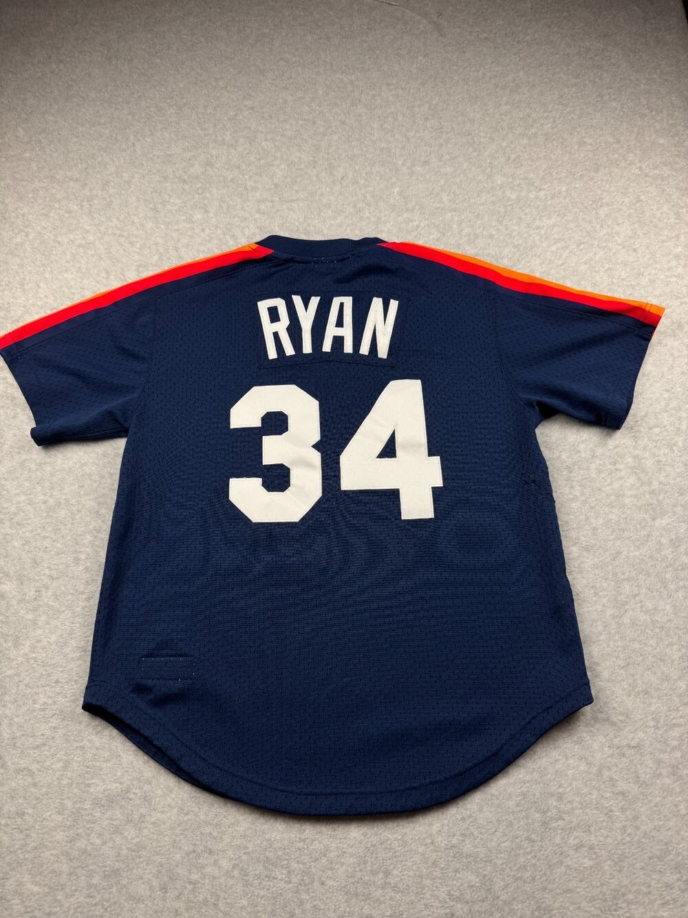 Mitchell & Ness Houston Astros Nolan Ryan Navy Blue Baseball Jersey Men M 40